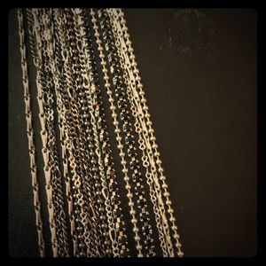 Silver and black multi strand necklace